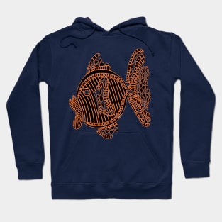 Orange and black coral fish fish color Hoodie